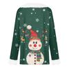 Women's T Shirt Tee Christmas Shirt Long Sleeve Party Christmas Print Fleece Collar V Neck Top
