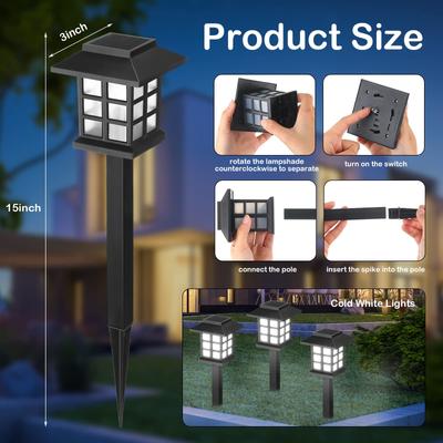 LED Solarwegleuchten Rasenlampe Außen Solarleuchte Dekoration für Garten/Hof/Landschaft/Terrasse/Auffahrt/Wegbeleuchtung 4.6