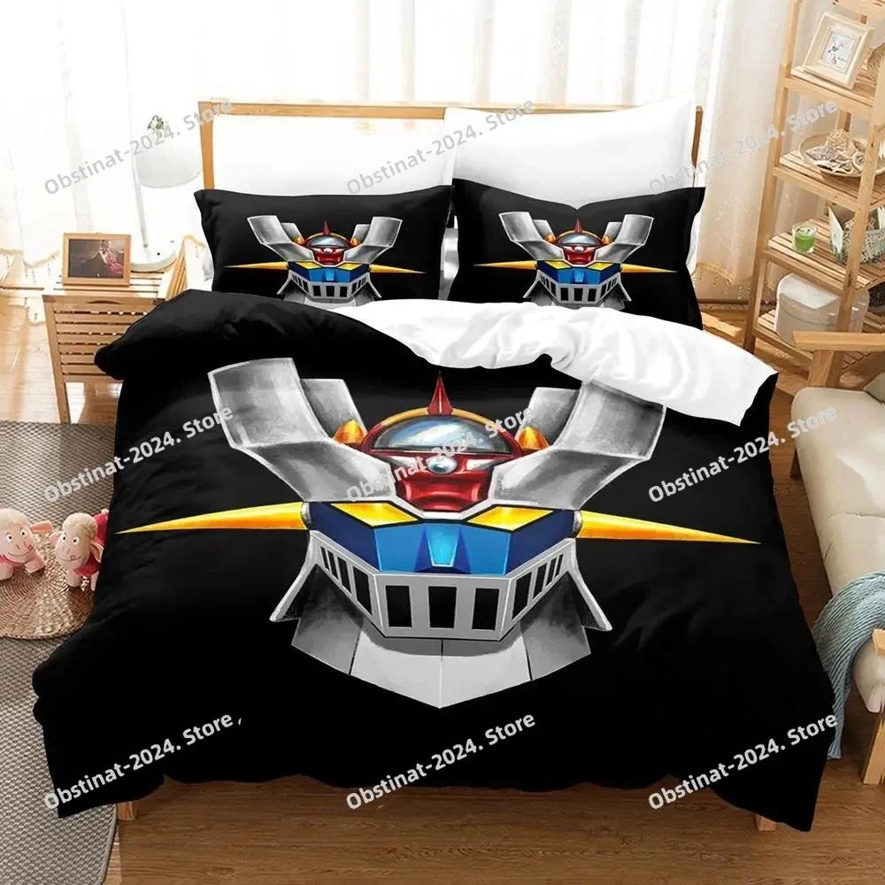 Mazinger Z Bedding Set Printed With Pillowcase Bed Duvet Cover Soft Single Double Queen Super King Size Aldult Kid Bedroom