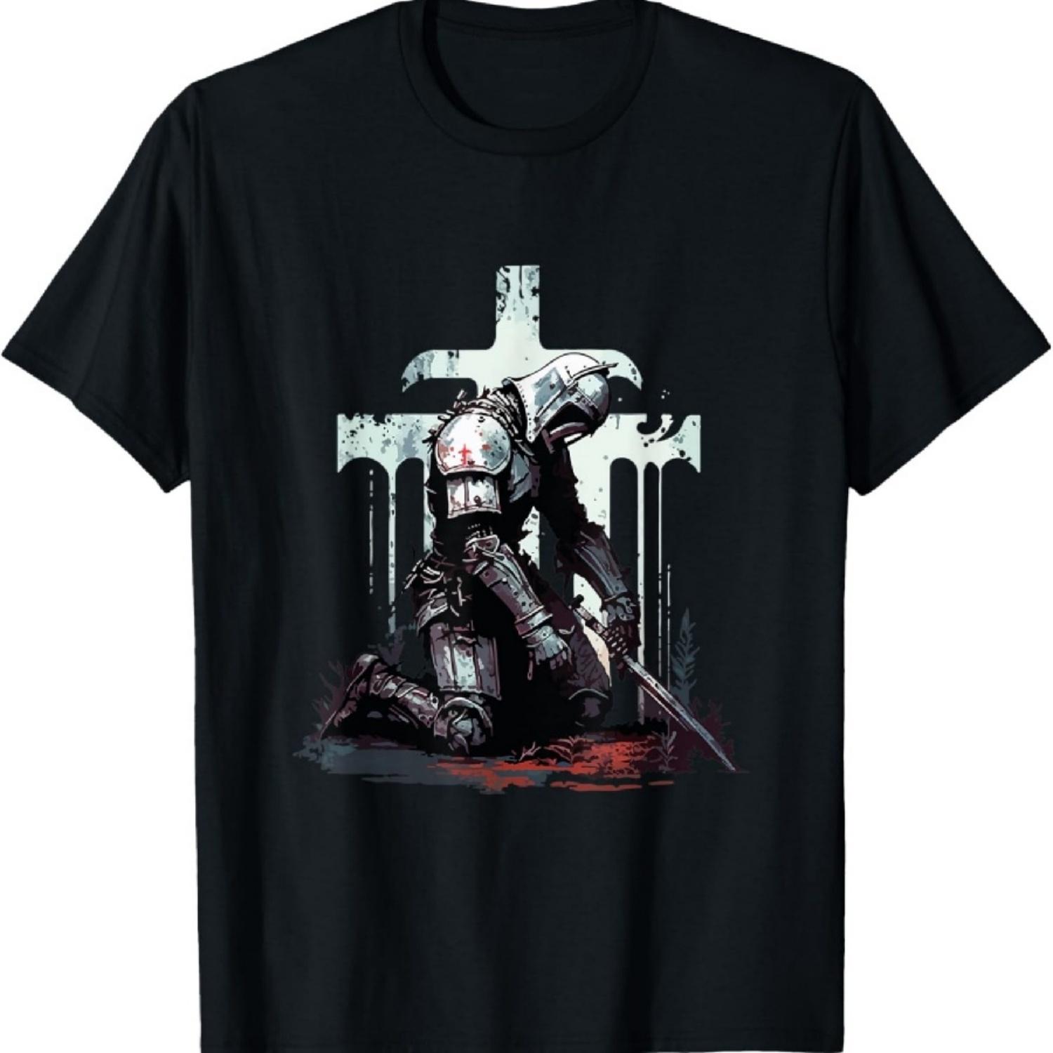 

Men s Black Knight-Themed T-Shirt, Classic Fit, Short Sleeve, Crew Neck, Small XXXXXL чорний
