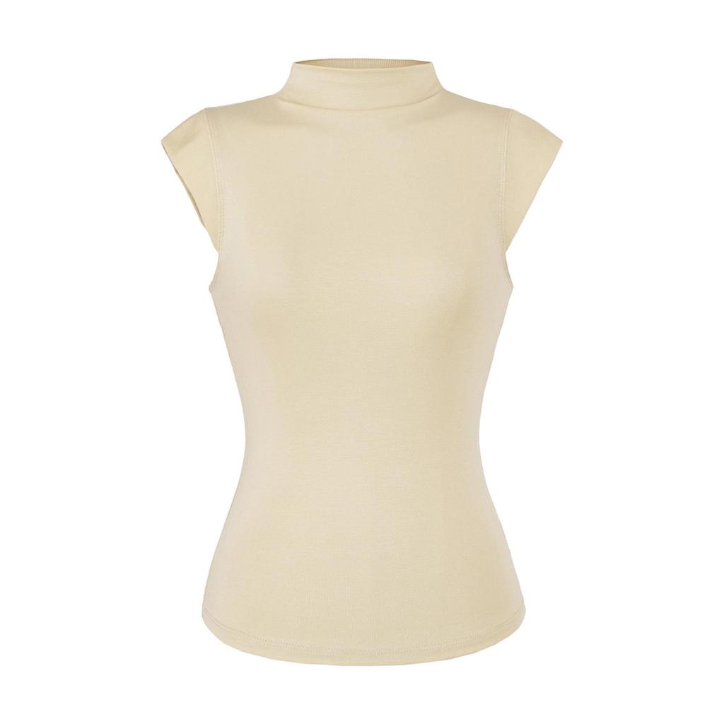 Women's Tencel High-Neck Mid-Sleeve Stretchy Lyocell T-Shirt