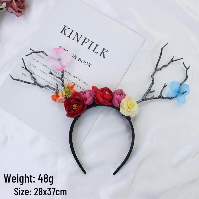 Mori Style Reindeer Antler Headband - Cute Christmas Fairy Hair Accessory for Theater and Makeup
