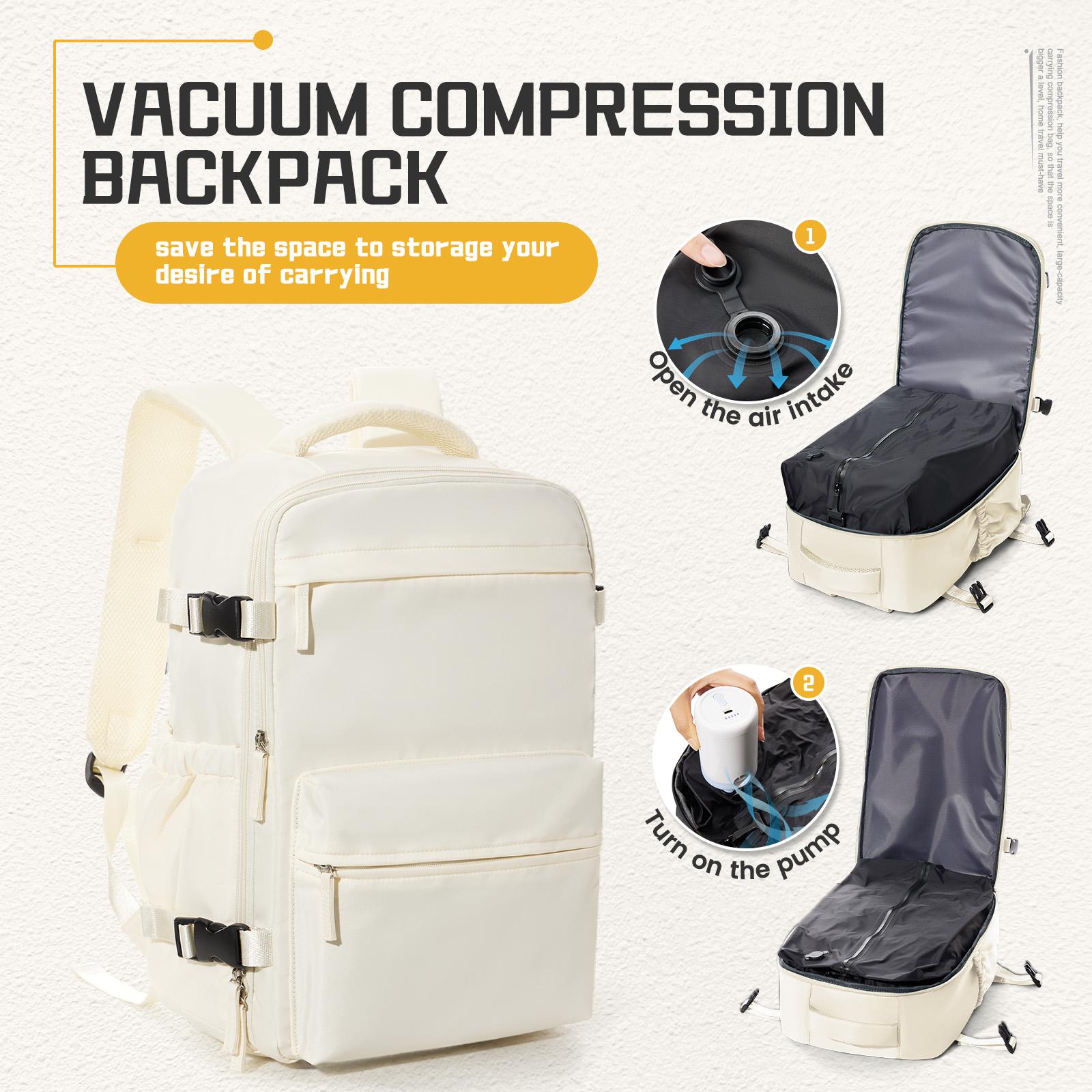 

Men Vacuum Compression Backpack 15.6in Laptop Backpack Expand Hiking Vacuum Travel Backpack, Ryanair Backpack 40x20x25 Cabin Bag