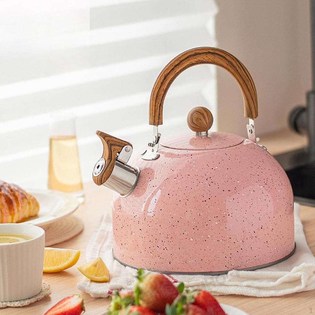 Stainless Steel Whistling Kettle Water Tea Loud Alarm Wood Handle 3L with Whistle Spout