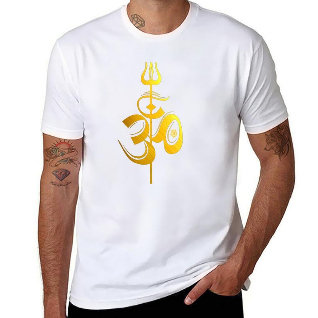 Om Señor Shiva Lanza Divina Tridente Trishul Camiseta Tshirt Sudadera Niños Blancos Estampado Animal para Niños Unisex Camisetas de Algodón