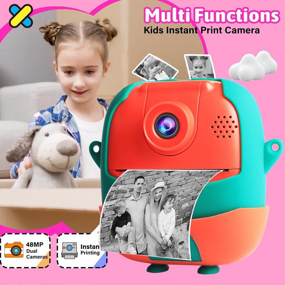 Children's 1080P Christmas camera pocket camera for printing anytimeChristmas Halloween Birthday Gift for Boys/Girls