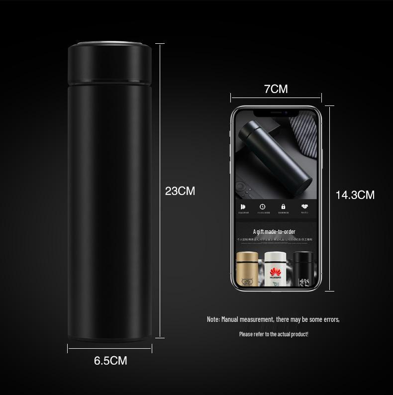 304 Stainless Steel 500ml Smart Temperature Display Insulated Cup with Tea Strainer