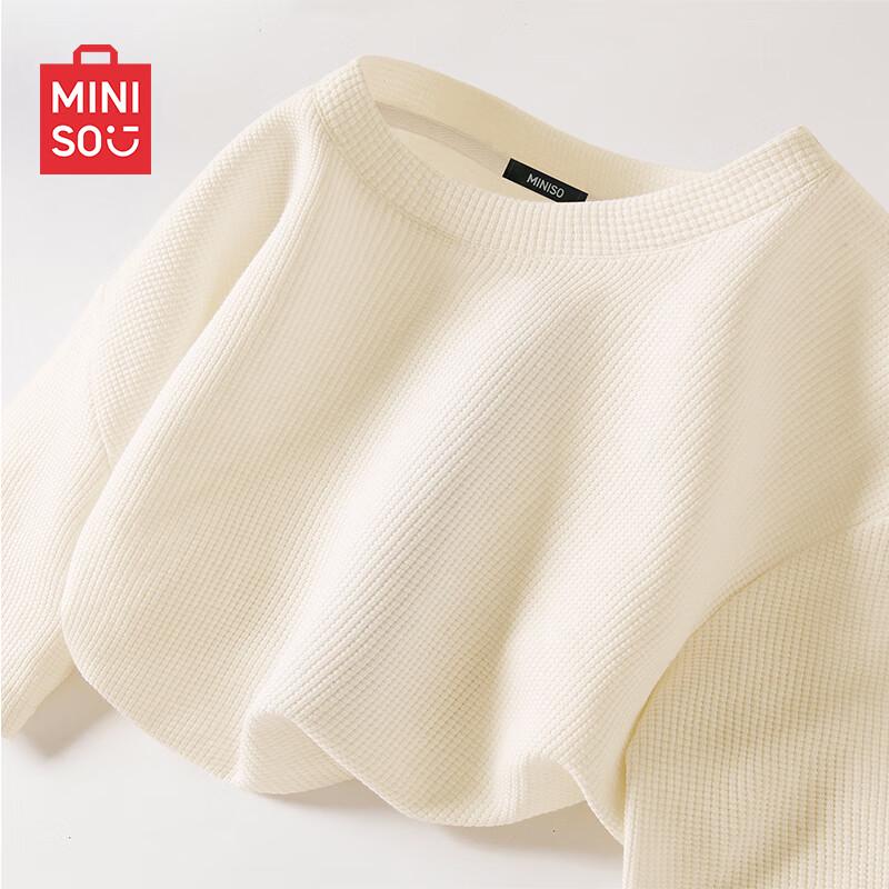 MINISO Men's Waffle Knit Heavyweight Casual T-Shirt