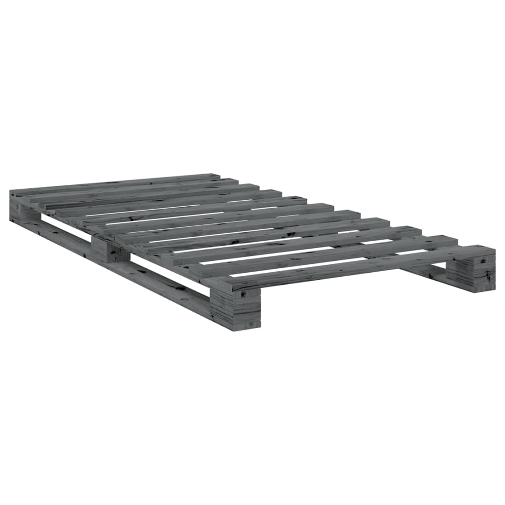 Solid Wood Bed with Headboard Grey 100x200 cm Pine