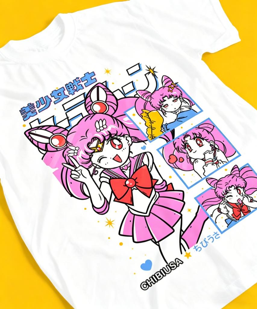 Summer 2026 Sailor Moon Doge Comic Wind Sweet Cool Theme 100 Cotton Printed Loose Tshirt Male and Female Parentchild Top