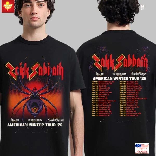 

2-Sided Zakk Sabbath American Winter Tour 2025 T-shirt Heavy Metal Band Tee XL