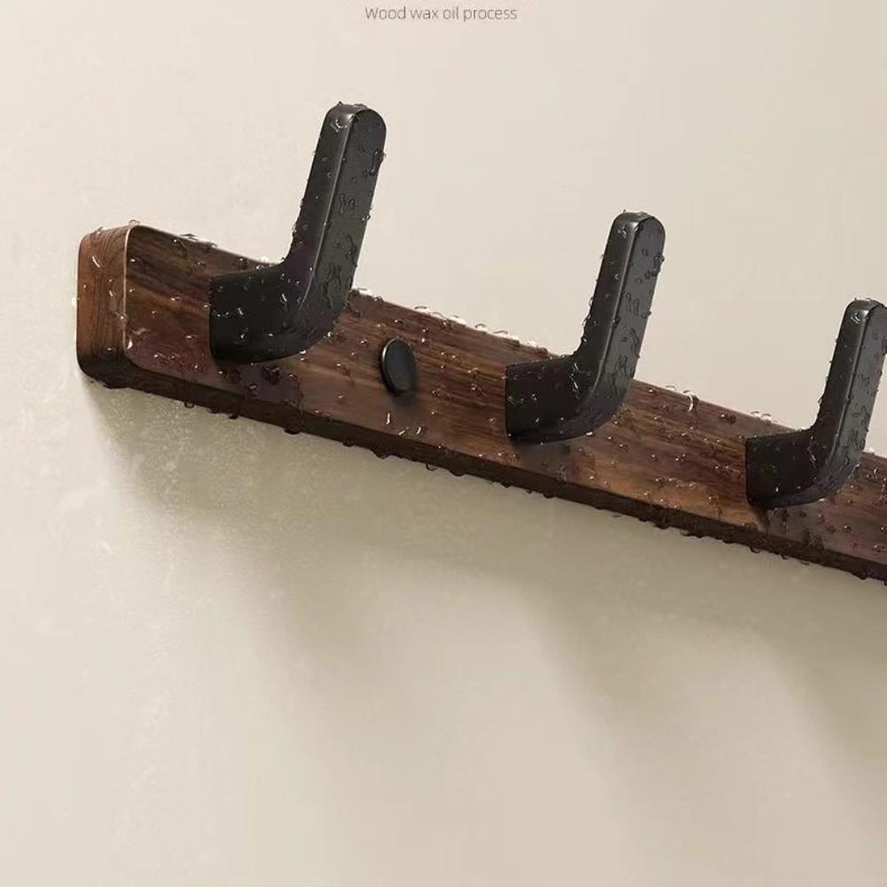 Entrance Hanging Walnut Wood Clothes Hook Without Punching Hats Organizer Fitting Room