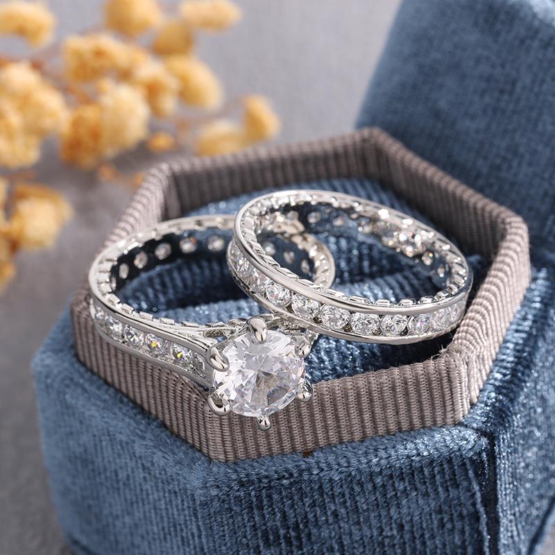 925 Silver Plated High Quality Cubic Zirconia Wedding Ring Fashion Jewelry Engagement Finger Ring For Women Gift