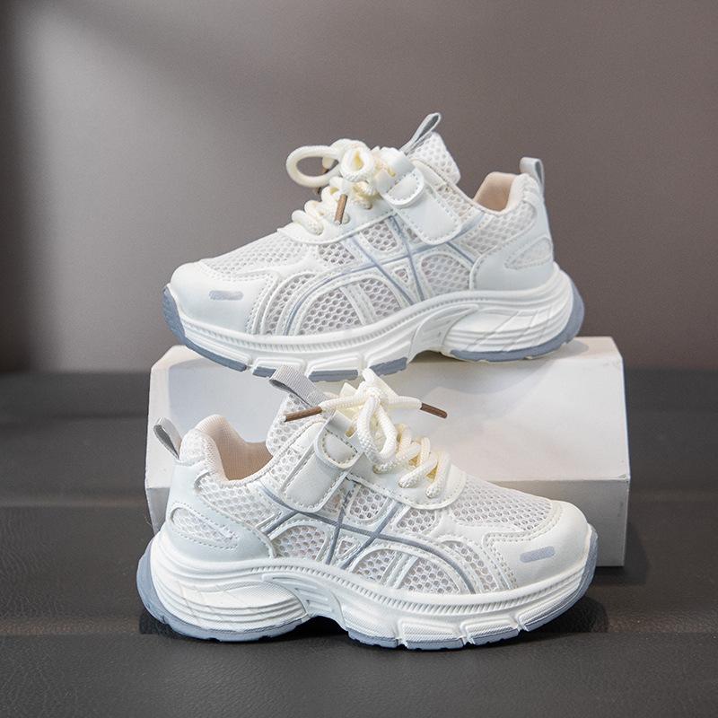 

Children s single-mesh sports shoes2026Spring new style soft-soled, non-slip, breathable, fashionable versatile casual shoes for older children 26-31One Hand6Double серебряный