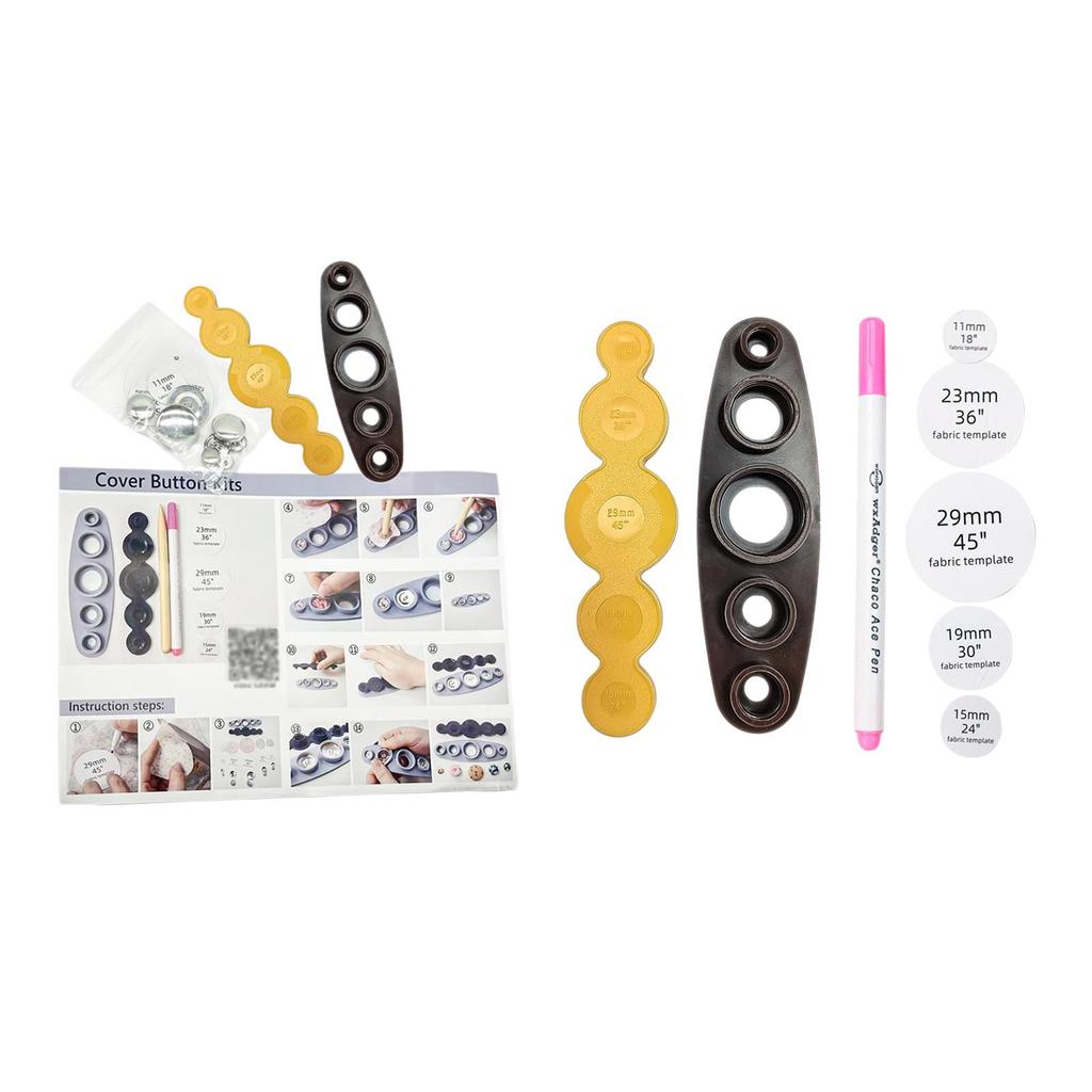 Cover Button Tool DIY Button Craft Universal Flat Back Button Covers DIY Button Craft Set for Luggage Jeans Sweater Jacket Shirt