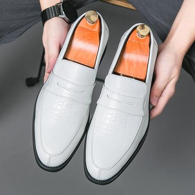 Moda Nuevo Zapatos Casuales de Charol Blanco de Punta para Hombre Mocasines Penny de Lujo de Diseño para Hombre Formales Vestido de Boda Regreso a Casa Calzado