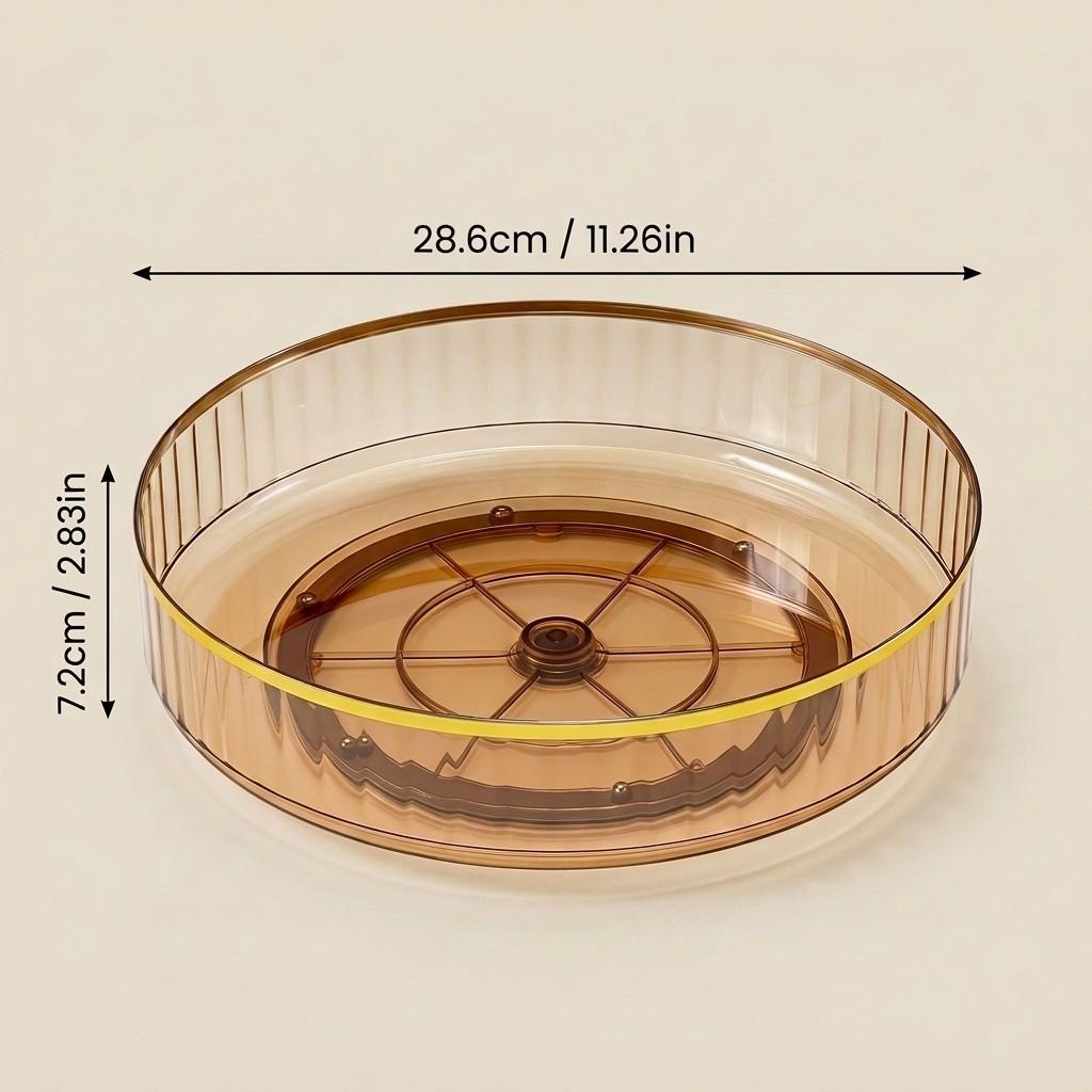 360 Rotating Makeup Organizer Vanity Tray Round PET Plastic Perfume Stand Cosmetic Skincare Bedroom Bathroom Storage Shelf Rack