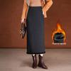 Fluffy Wool-Blend Ruffle Midi Skirt, 2025 Winter High-Waist Slim-Fit Pencil Skirt