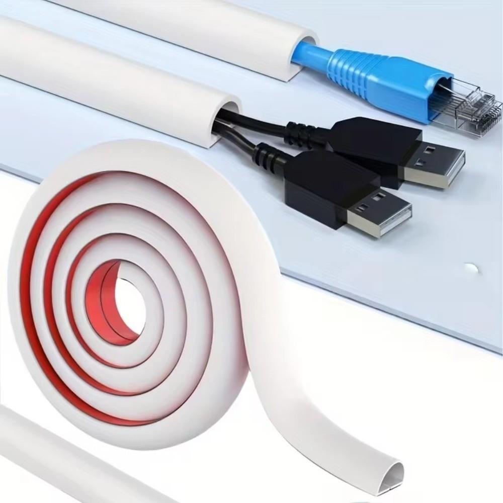 1/2/3/5meter Soft PVC Cable Sleeve Self-Adhesive Cord Hider Useful Wire Cover Floor Installation