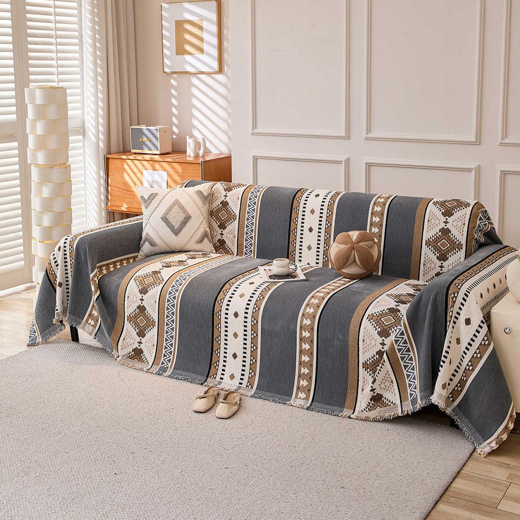 Bohemian Style Thick Chenille Sofa Cover Throw Blanket All Season Universal Couch Protector Bedspread