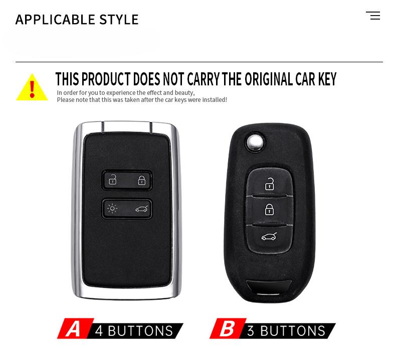 Metal Car Key Cover Fob Case Shell for Renault Megane Espace Kadjar Talisman Captur Koleos Arkana Clio Grand Scenic Sandero