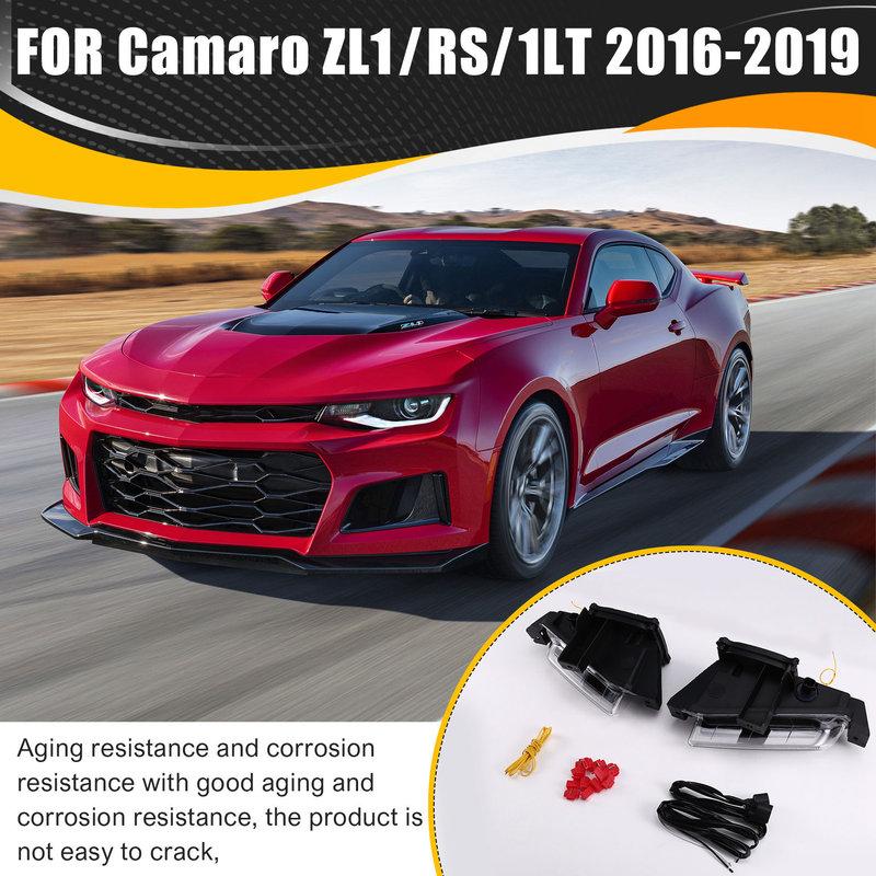 AUTO White Daytime Running Light Yellow Turn Signal Fog Lights For Chevy Camaro ZL1 RS 1LT 2016 2017 2018