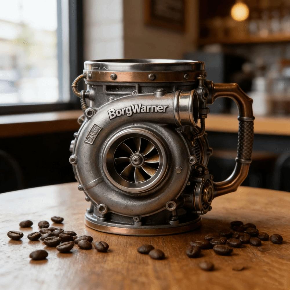 Resin Turbocharger Mug Comfortable Grip Coffee Mug Unique 3D Engine Cup Cold and Hot Drinks