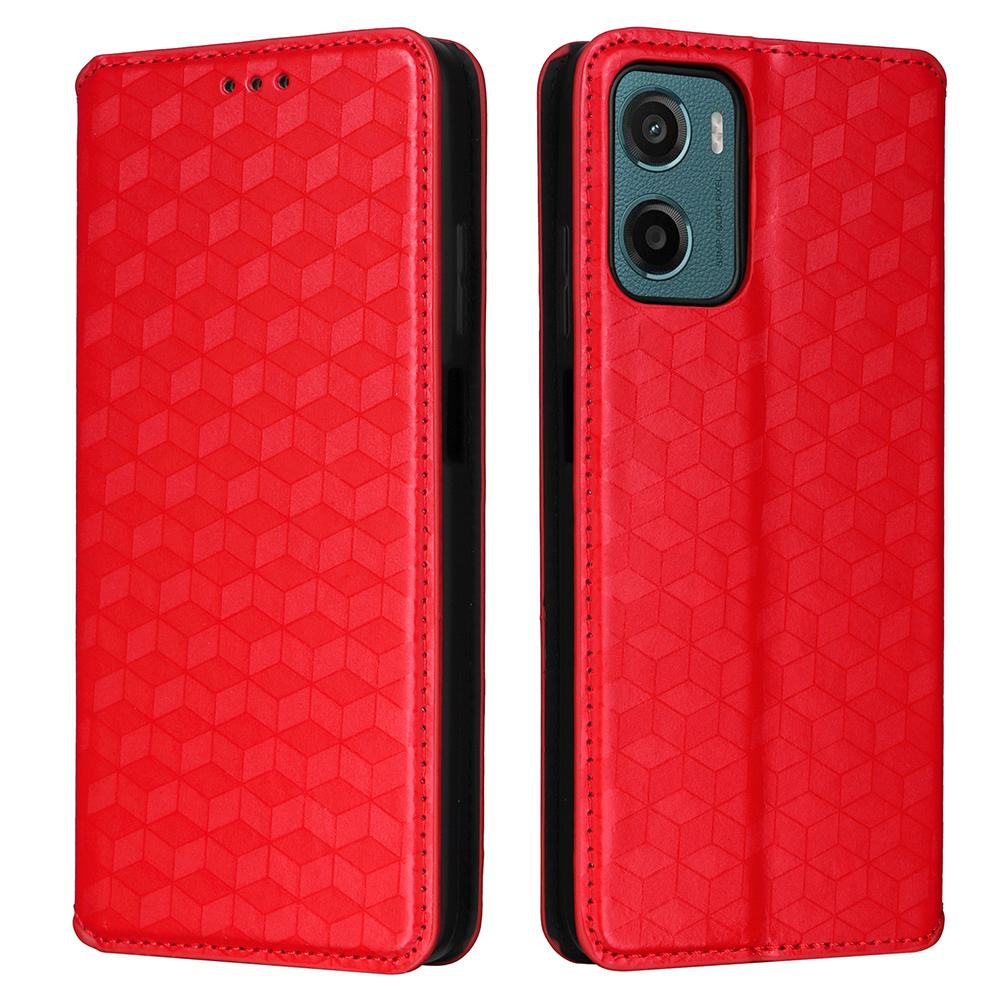 Dla Motorola Moto G05 4G/E15 4G Etui Portfelowe Skóra Wytłaczana w Romby Pokrowiec na Telefon