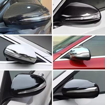For Mercedes-Benz C S E GLC G Class AMG W205 X253 W222 W213 W238 Rearview Mirror Cover Bright Black Replacement 2014 -  LHD