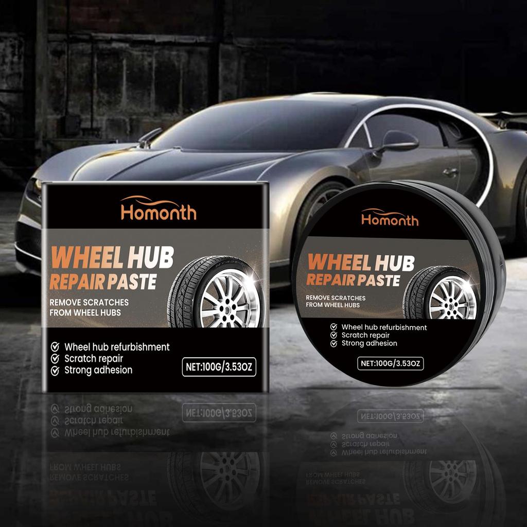 Homonth Automobile Wheel Polishing Paste Polishing Brightening Anti-Fouling Cleaning Maintenance Rapid Brightening Restoration of Luster100g