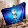 BIRMINGHAM CITY Personalized Fleece Blanket With Football Logo, Custom Name Text Soft Warm Home Throw Blanket