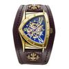 Shenhua Belt Rivet Buckle Men'S Barrel Shaped Hollow Skull Tourbillon Automatic Mechanical Watch