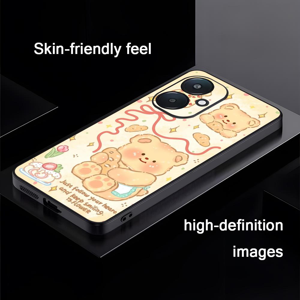Brand B-Butter Bear Cartoon Phone Case For Xiaomi Redmi 14C 13C 12C Note14 13 12 11 10 Pro Plus S Soft Black Phone Cover