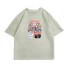 Men's Black Cartoon Monster Dollar Eye Print Oversized Short Sleeve T-Shirt Casual Streetwear Top