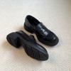 Sheepskin version~ British style platform loafers women's one-pedal lazy shoes versatile single shoes college style jk uniform shoes
