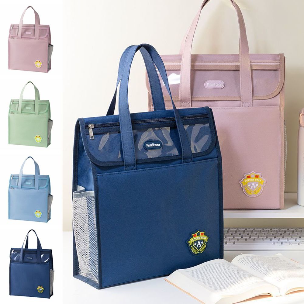 Lightweight Oxford Cloth Handbags Solid Color Student Book Shoulder Bag Canvas Tote Bags  Teenager