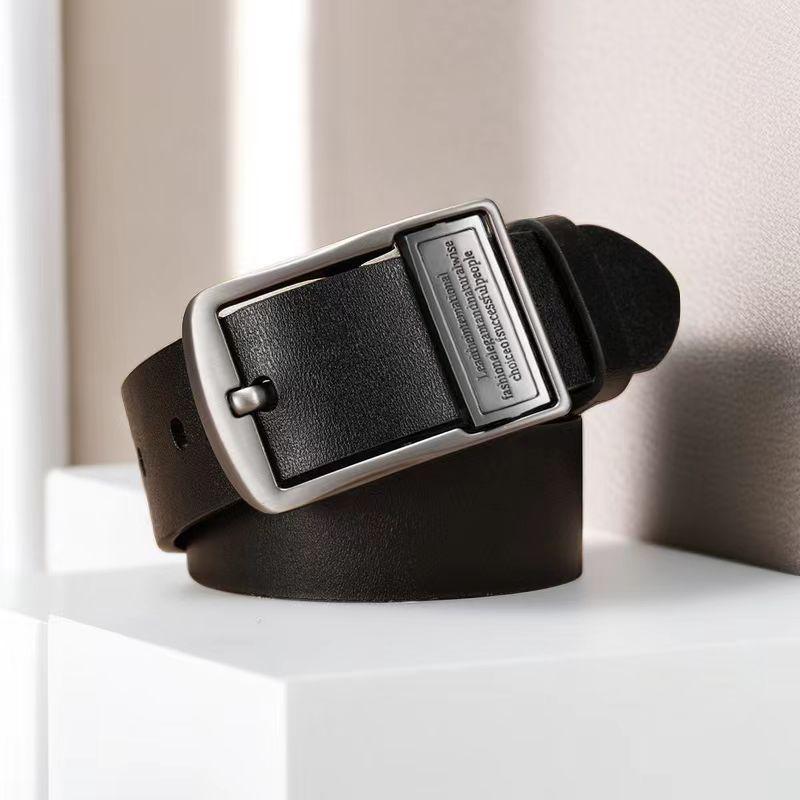 Men'S Leather Belt Pin Buckle Men'S Retro Student Belt High-End Men'S Simple Casual Pants Belt
