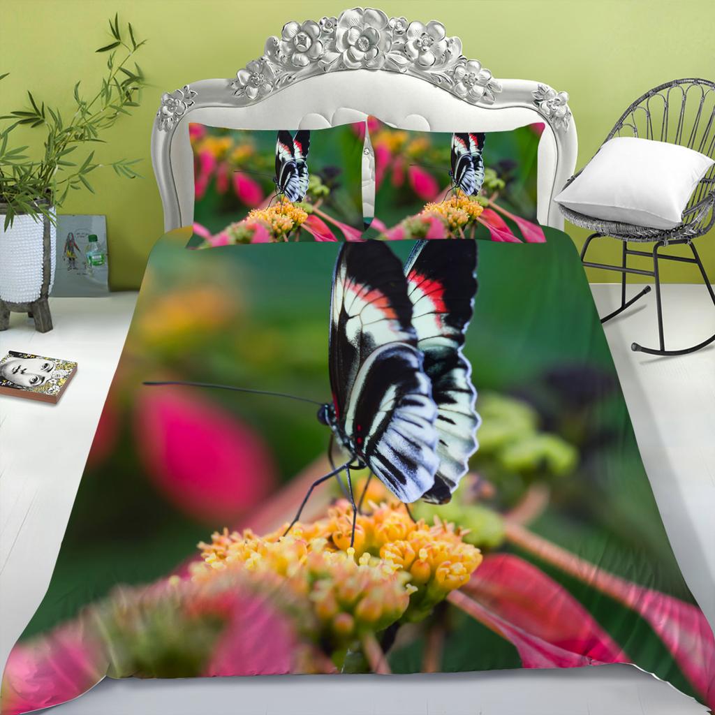 Set de lenjerie de pat pentru acasă, cu imprimare digitală 3D, husă de pilotă, față de pernă, set de lenjerie de pat, dimensiune completă, pentru pat simplu/dublu, pentru decorarea casei