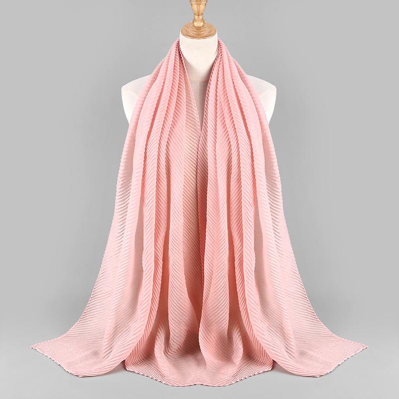 Women Plain Cotton Scarf Head Hijab Wrap Solid Full Cover-up Shawls Foulard Femme Headband Crinkle Muslim Hijabs Store 2024 NEW