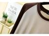 2024 Women's Black & White Color Block Raglan Long Sleeve Retro T-Shirt - Spring/Summer Loose & Slimming Base Layer