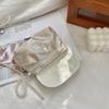 Street Trendy Butterfly Jacquard Makeup Bag Women's Multi-functional Mini Storage Pouch with Pearl Chain