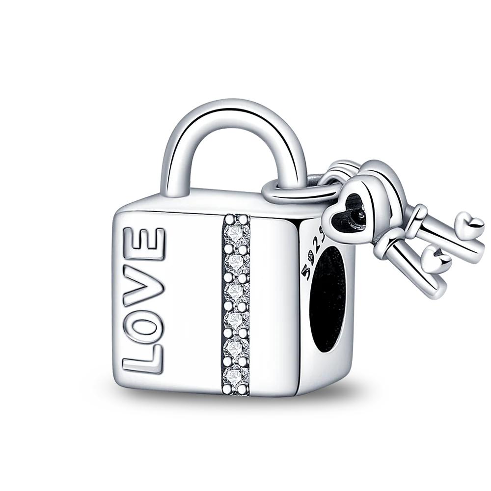 

Charm Bead Charms Authentic copper Plated Love Heart Lock Pendant Bead Charms Compatible With Bracelets Diy Fine Gift Women Delicate Jewellery