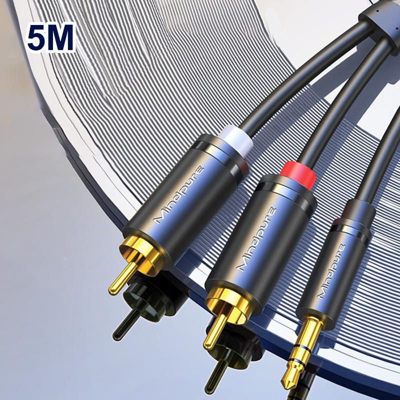 Kabel Rca 3,5 mm do 2Rca Rozgałęźnik Gniazdo Rca Kabel 3,5 Kabel Audio Rca Do Smartfona Wzmacniacz Kino Domowe Dekoder TV Kabel Aux Rca
