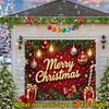 2D Flat banner Merry Christmas Banner , Lights , , Gift , , Gold "merry christmas", Red Butterfly Christmas Decor Backdrop Home Party