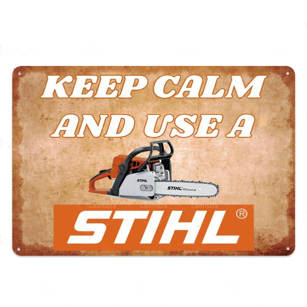 

Retro Metal Tin Signs Barker Stihl Chainsaws Classical Iron Painting Home Wall Stickers Retro Pub Farm Decoration Art Poster 20x30cm（7.8x11.8inch）