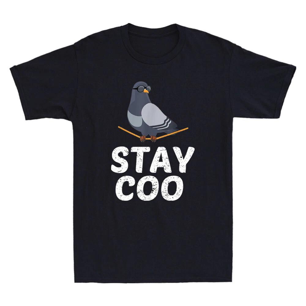 Stay Coo Bird Shirt - Birding Funny Bird with Glasses Meme Novelty Men s T-Shirt XS