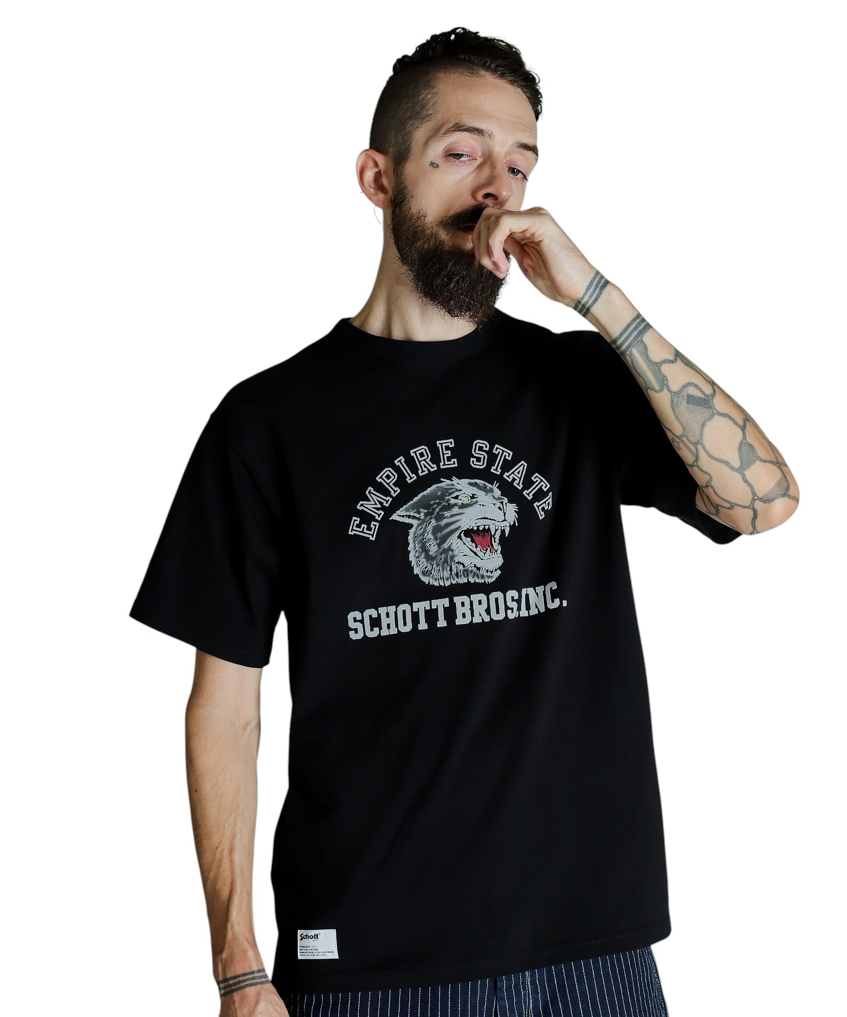 

Schott Men s Color Flocky Black Panther T-Shirt, Size XL, 010, Black, 782-5134022