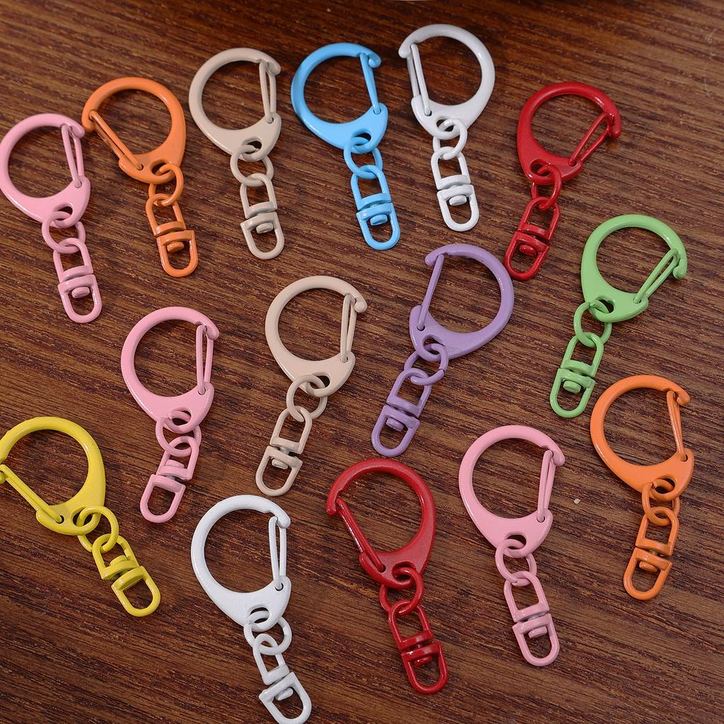 10/50pcs Colorful 20mm Keyring Lobster Clasp Hook Connectors for DIY Keychain Connector Key Ring Jewelry Making Accessories