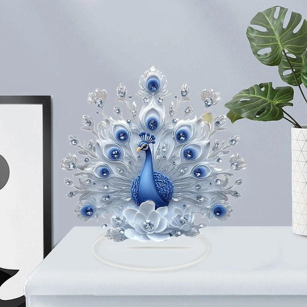 DIY Peacock Ornament 10cm Peacock Desktop Decor New Peacock Standee  Home Living Room Decoration