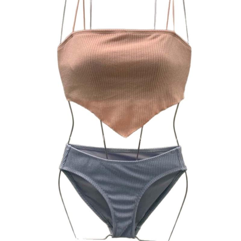 Women's Sexy Spaghetti Strap Split Swimsuit - Body-hugging Belly Covering Resort Wear